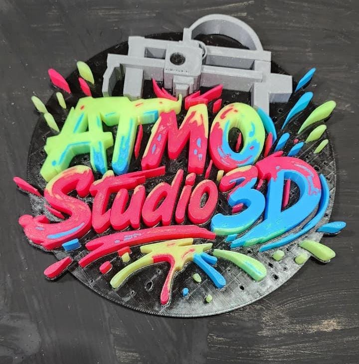 Logo ATMOStudio3D impreso en 3D
